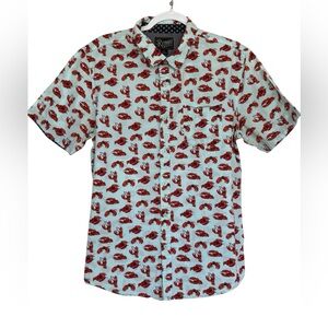 Retrofit Button Down Lobster Print Shirt Size L